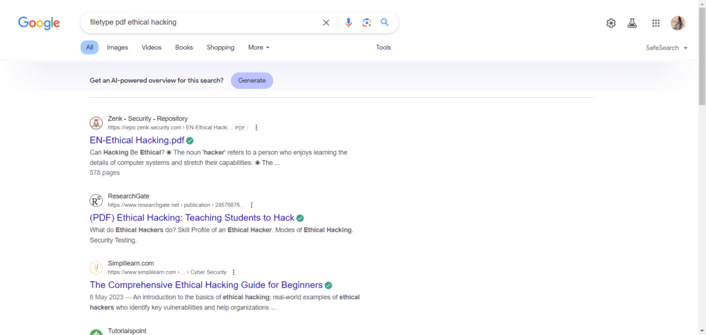 filetype-pdf-ethical-hacking-Google-Search